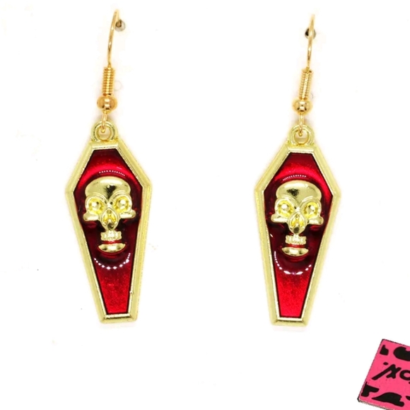 💀⚰ Skull Coffin Earrings - Picture 2 of 3